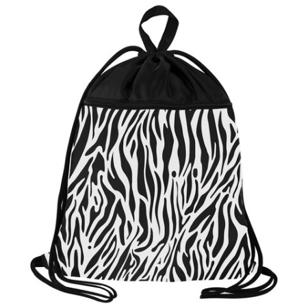Мешок для обуви BRAUBERG БОЛЬШОЙ, с ручкой, карман на молнии, сетка, 49х41 см, "Zebra", 271611 - МСК «Форвард»