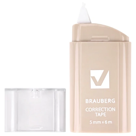 Корректирующая лента BRAUBERG COMPACT PASTEL, 5 мм х 6 м, КОМПЛЕКТ 6 штук, пенал с zip-lock, 272496 - МСК «Форвард»