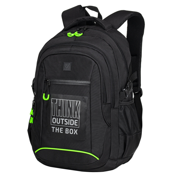 Рюкзак BRAUBERG CONTENT универсальный, 3 отделения, светоотр. принт, Think, 47х33х18см, 270764