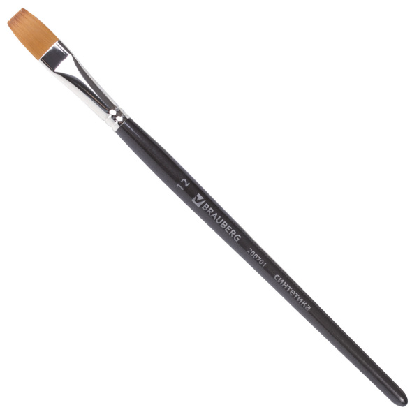 Кисть художественная проф. BRAUBERG ART CLASSIC, синтетика мягкая под колонок, плоск, № 12, кор руч 200701