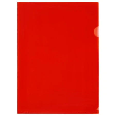 Папка-уголок прозрачная А4 BRAUBERG UNIVERSAL, красная, 0,10 мм, со штрихкодом, 273047 - МСК «Форвард»