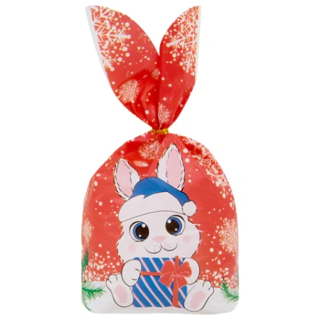 Пакетик подарочный НАБОР 35 штук, новогодний, 13,8х23 см, с зажимами, полиэтилен, ЗОЛОТАЯ СКАЗКА, 592423 - МСК «Форвард»