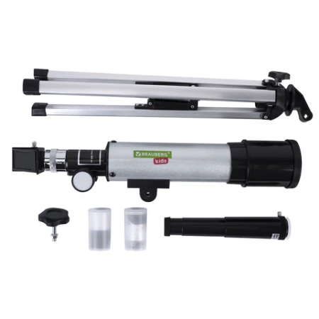 Телескоп рефрактор астрономический настольный, увеличение 90х, объектив 50 мм, фокус 360 мм, видоискатель, 50360, BRAUBERG KIDS, 391396 - МСК «Форвард»