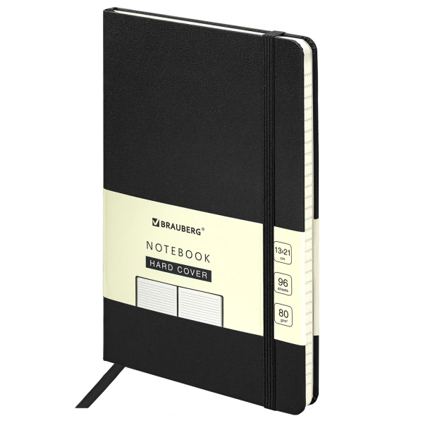Блокнот А5 130х210мм, BRAUBERG ULTRA, балакрон, 80г/м2, 96л, линия, черный, 113044