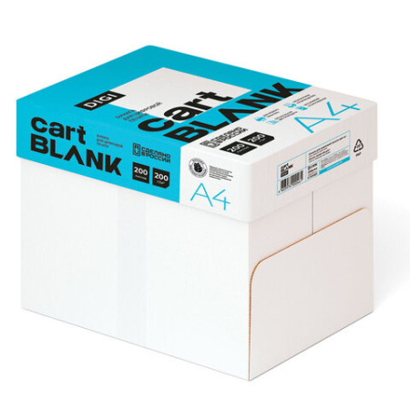 Бумага для цветной лазерной печати А4, ПЛОТНАЯ 200 г/м2, 200 л., CARTBLANK DIGI, 145% (CIE) - МСК «Форвард»