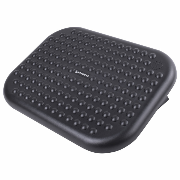 Подставка для ног BRAUBERG офисная, 45*33см, регулируемый угол наклона, рифленая, черная, 531495