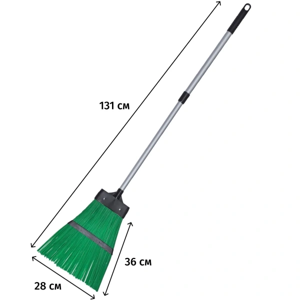Метла уличная плоская пластиковая 28x36 см с выдвижным черенком 95 см HD5301 1649048 - МСК «Форвард»
