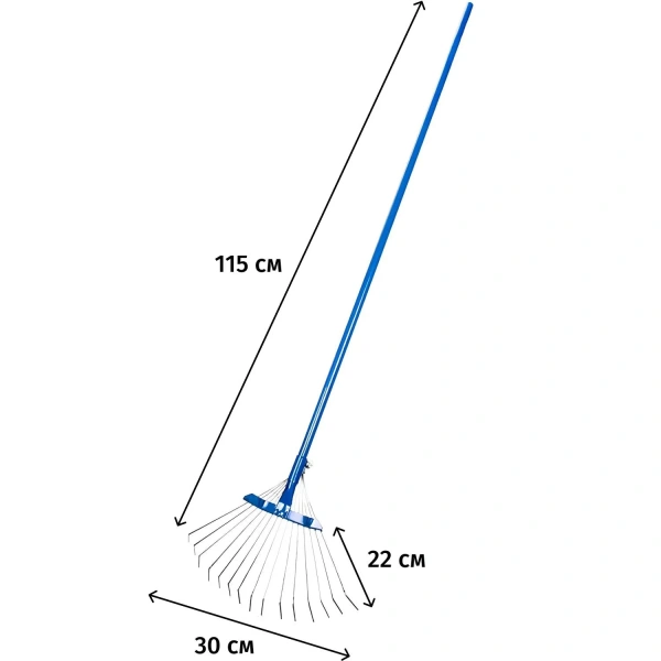 Грабли веерные РусТрейд с черенком 15 зубьев 30 см раздвижные СИ-01354 2465631 - МСК «Форвард»