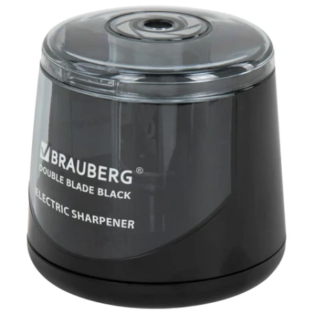 Точилка электрическая BRAUBERG DOUBLE BLADE BLACK, двойное лезвие, питание от 2 батареек АА, 271336 - МСК «Форвард»