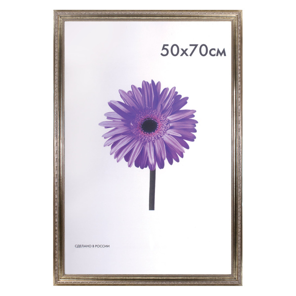 Рамка премиум 50*70см, пластик, багет 33 мм, "Dorothy", серебро, 0023-50-3330 390735