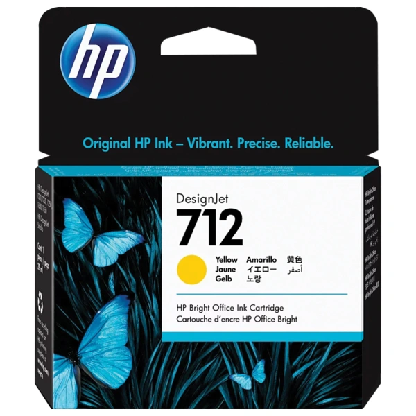 Картридж струйный для плоттера HP (3ED69A) DesignJet T230/T250/T630/T650, №712, желтый, оригинал 3ED 363908 под заказ 8 дней