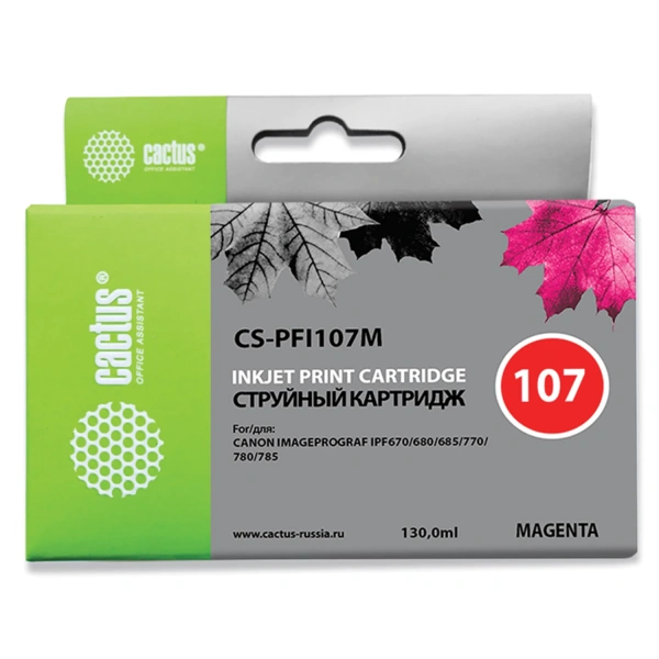 Картридж струйный CACTUS (CS-PFI107M) для CANON PF680/685/780/785, пурпурный CS-PFI107M 362790 под заказ 8 дней