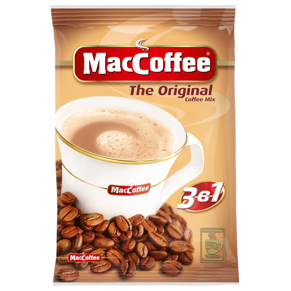 Кофе растворимый порционный MacCoffee "3 в 1 Оригинал", КОМПЛЕКТ 50 пакетиков по 20г, 1001 622318