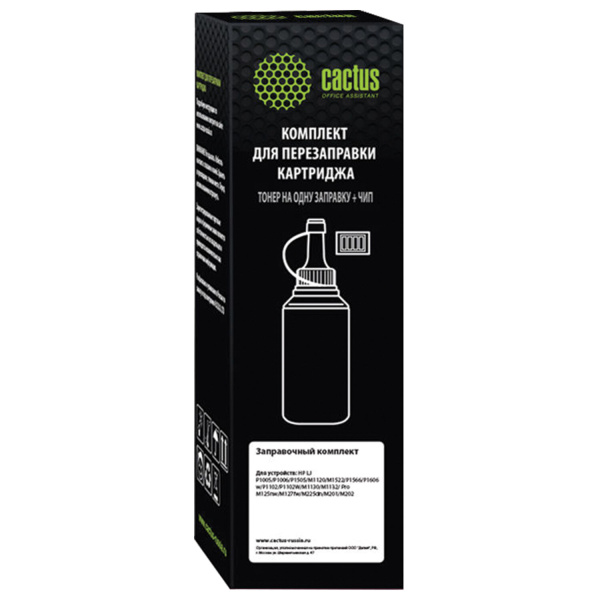 Заправочный комплект CACTUS (CS-RK-CE285A) для HP LJ P1005/M1132/M125/Canon LBP3010, с чипом, 85гр.  363631