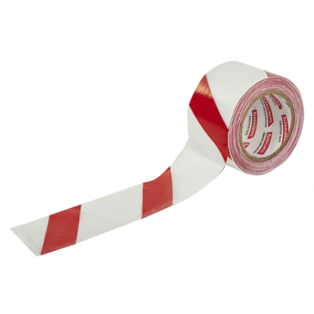 Лента оградительная сигнальная красно-белая, 75 мм х 200 м, BRAUBERG "Грандмастер", полиэтилен, 604892 - МСК «Форвард»