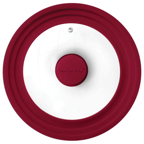 Крышка для любой сковороды и кастрюли универсальная 3 размера (24-26-28см) бордовая, DASWERK, 607590