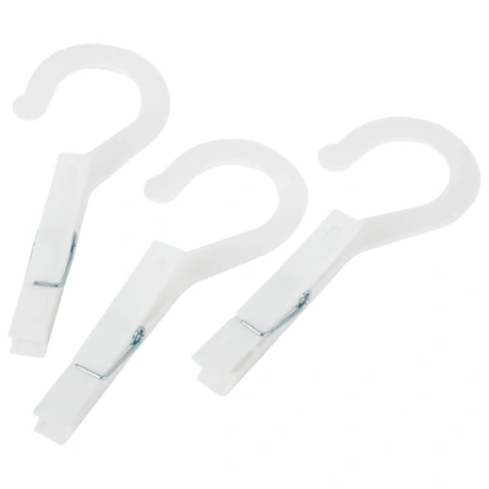 Прищепки бельевые с крючком 13 см, КОМПЛЕКТ 5 штук, пластик, белые, PRIMILA (ПРИМИЛА) EXTRA, 700518 - МСК «Форвард»