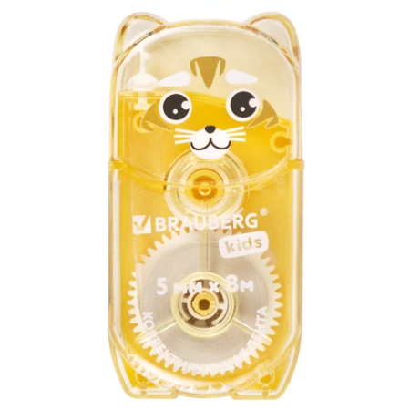 Корректирующая лента BRAUBERG KIDS "ЗВЕРЯТА", 5 мм х 8 м, механизм перемотки, корпус ассорти, блистер, 272499 - МСК «Форвард»