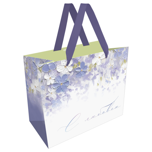 Пакет подарочный 32*26*12см MESHU "Purple flowers", матовая ламинация MS_66206 382347 - МСК «Форвард»