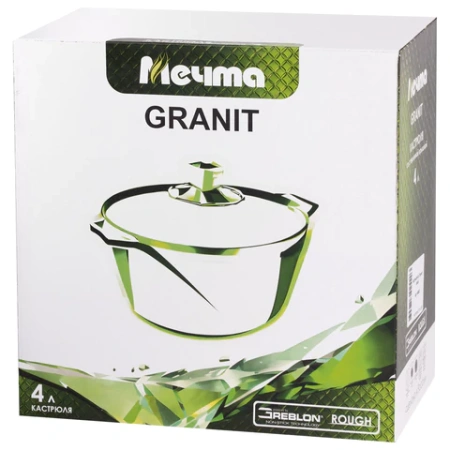 Кастрюля 4 л с жаропрочной крышкой 24 см, антипригарное покрытие, МЕЧТА "Гранит Black", 44802 700721 - МСК «Форвард»