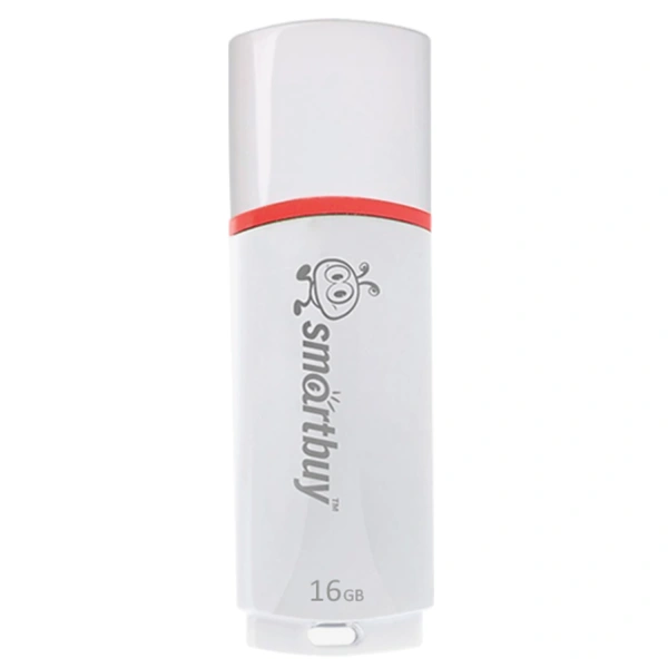 Флеш-диск 16GB SMARTBUY Crown USB 2.0, белый, SB16GBCRW-W 512762