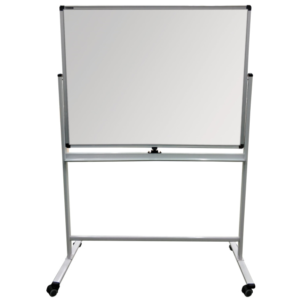 Доска для мела/магнитно-маркерная НА СТЕНДЕ 90х120см, 2-сторонняя, зел/бел,BRAUBERG Premium, 236852