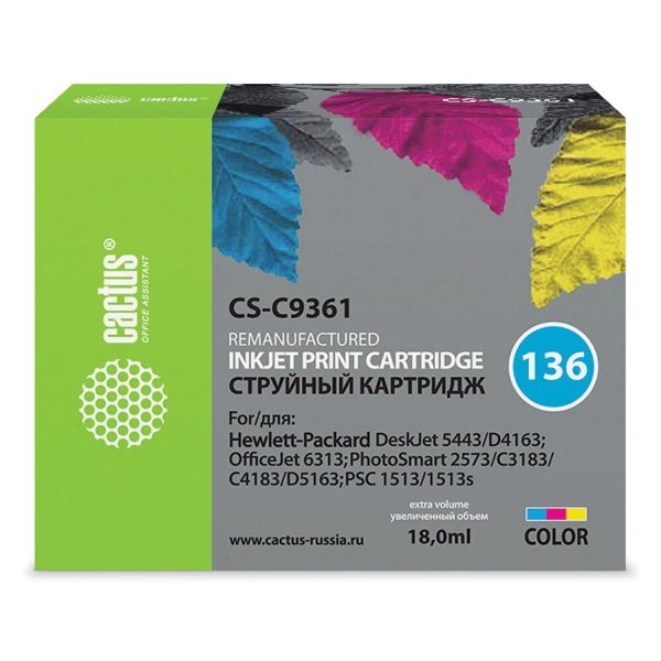 Картридж струйный CACTUS (CS-C9361) для HP Officejet 6313/Photosmart C3183, цветной CS-C9361 361883 ПОД ЗАКАЗ 8 ДНЕЙ