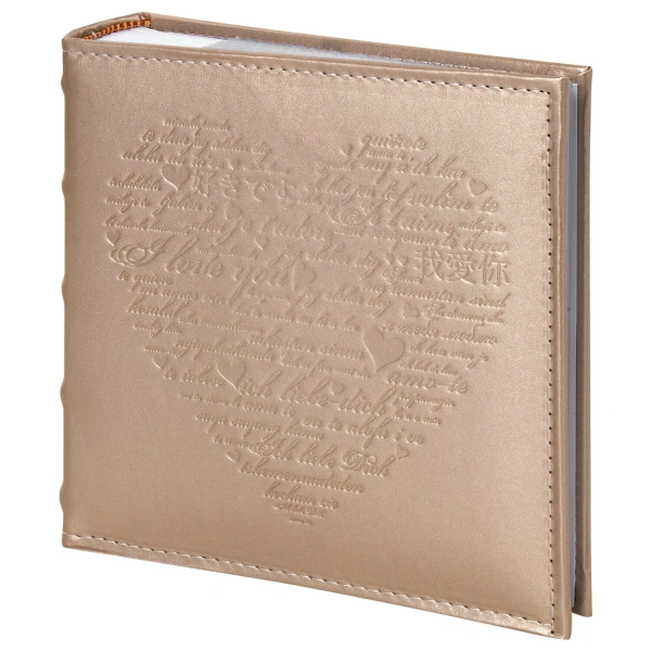 Фотоальбом BRAUBERG "I love you" на 200 фото 10*15 см, под кожу, бум. стр, переплет, бокс, 391175