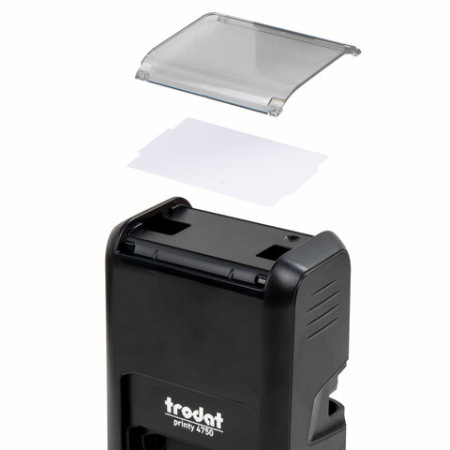 Датер со свободным полем, оттиск 41 х 24 мм, синий, TRODAT 4750 PRINTY 4.0, корпус черный, 141304 238360 - МСК «Форвард»