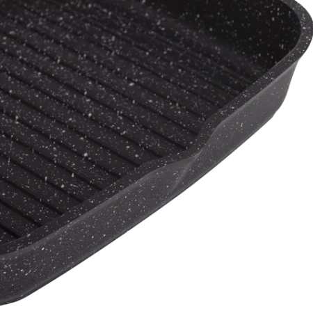 Сковорода ГРИЛЬ квадратная 26 см, съемная soft-touch ручка, крышка, антипригарное покрытие, МЕЧТА "Гранит Black", с066802 700718 - МСК «Форвард»