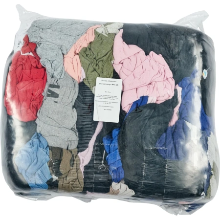 Ветошь трикотажная 70% хлопок цветная 10 кг (размер лоскута 40x60 см) 1675509 - МСК «Форвард»