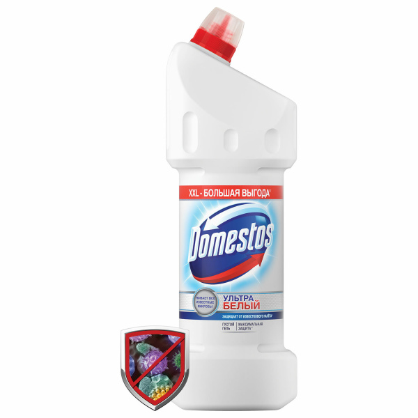 Средство для уборки туалета 1,5л DOMESTOS (Доместос) "Эксперт сила 7", "Ультра Белый",  676 606081