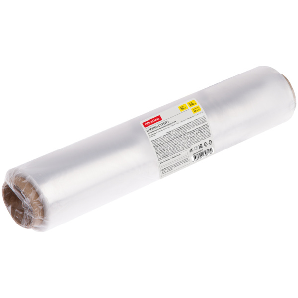 Пленка пищевая OfficeClean, ПЭ, 30см*200м, белая, 11мкм, вес 0,45 кг+-5% 328659 минпромторг