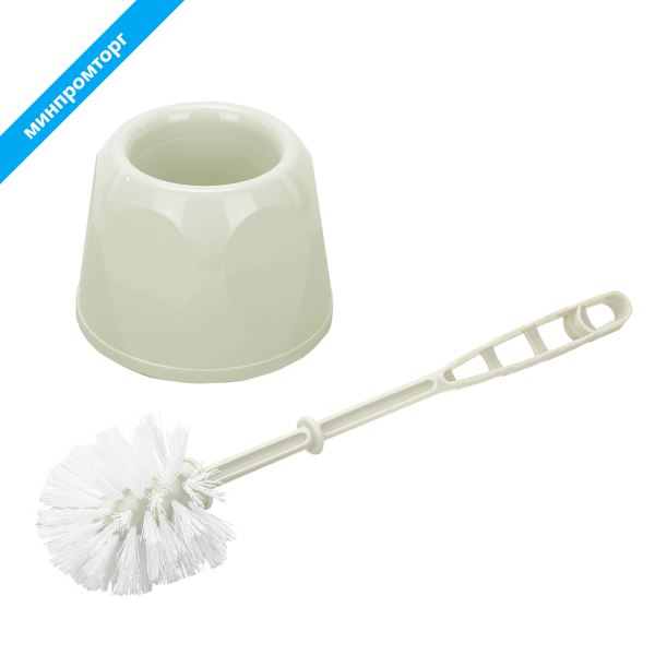 Ерш для унитаза  С ПОДСТАВКОЙ стандартной, "БЛЕСК", цвет мраморный / белый ротанг, IDEA, М 5010 601318