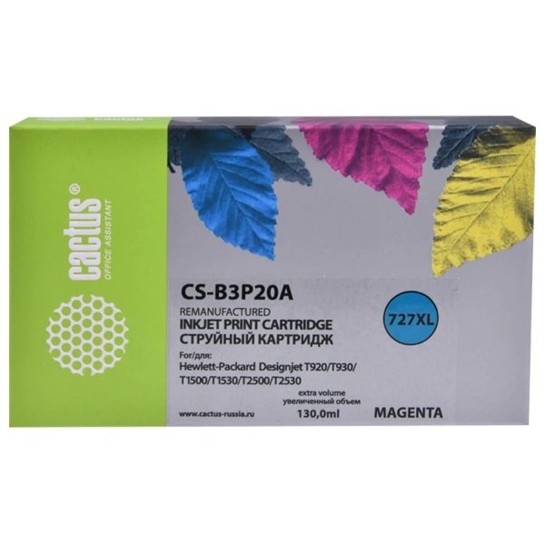 Картридж струйный CACTUS (CS-B3P20A) для HP DesignJet T920/T1500/T2530, пурпурный CS-B3P20A 363688 под заказ 8 дней
