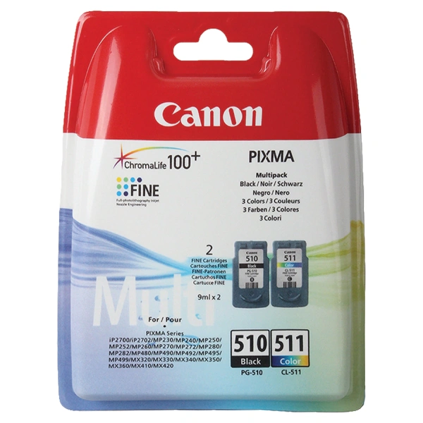 Картридж струйный CANON (PG-510/CL-511) PIXMA MP240/250/260/MX320, ориг. КОМПЛЕКТ 2 цвета*264 стр. 2 363187 под заказ 8 дней