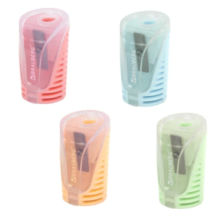 Точилка с контейнером BRAUBERG "CELL PASTEL", пастельные цвета ассорти, 272503 - МСК «Форвард»