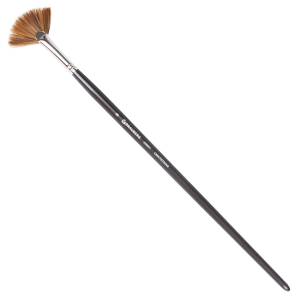 Кисть художественная проф. BRAUBERG ART CLASSIC, синтетика мягкая, веерная, № 8, длинная ручка 200641