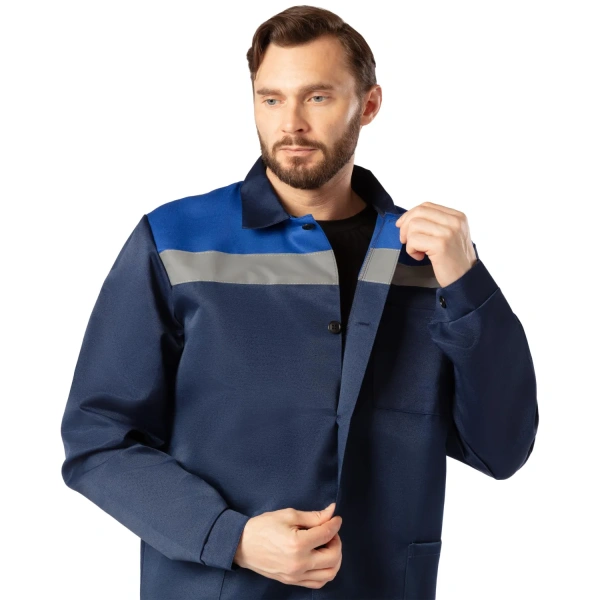 Костюм рабочий летний мужской л16-КБР с СОП синий/васильковый (размер 112-116 (56-58), рост 158-164) 1909481 - МСК «Форвард»