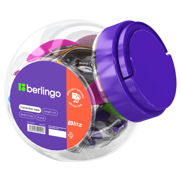 Корректирующая лента Berlingo "Blitz" 5мм*6м ассорти Fks_06010 265920 - МСК «Форвард»