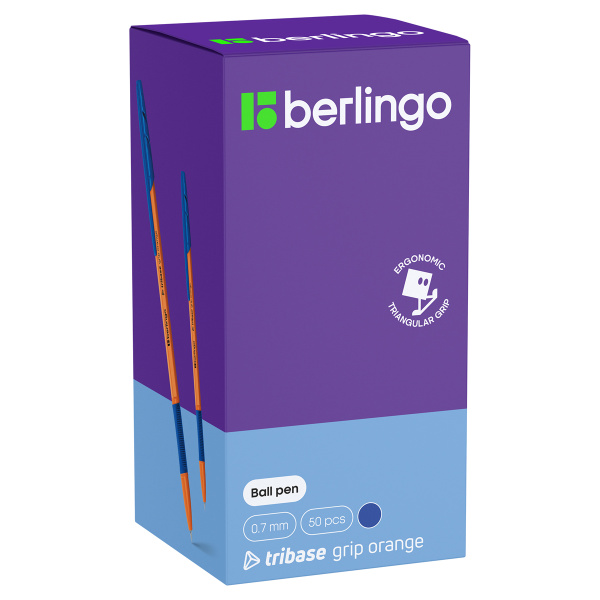 Ручка шариковая Berlingo "Tribase grip orange" синяя, 0,7мм, грип корпус оранжевый CBp_70960 355442 - МСК «Форвард»