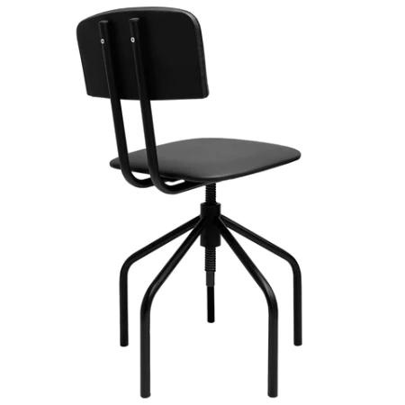 Стул кресло кассира, ресепшен РС66, на винте, без подлокотников, кожзам, черное 532789 - МСК «Форвард»