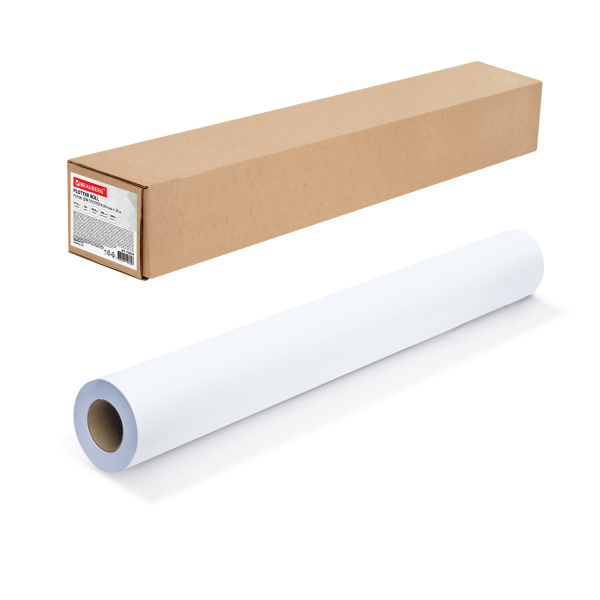 Бумага широкоформатная рулон для плоттера 914мм*30м*втулка 50,8мм,160г/м2, CIE 146%, BRAUBERG 110624