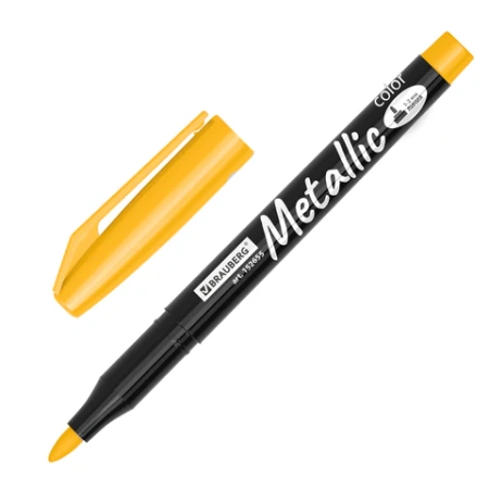 Маркеры для декорирования и рисования ЗОЛОТО и СЕРЕБРО, METALLIC MARKER, линия письма 1-2 мм, BRAUBERG, 152655 - МСК «Форвард»