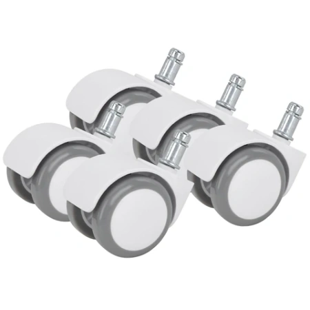 Колеса (ролики) BRABIX для кресла, прорезиненные, КОМПЛЕКТ 5 шт., шток d 11 мм, белые, в коробе, 533085 - МСК «Форвард»