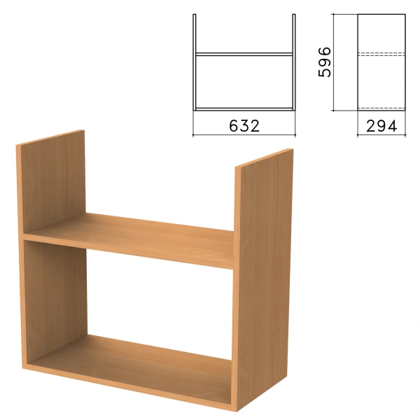 Полка навесная настенная "Бюджет" (ш632*г294*в596 мм), груша ароза 336, 402668, 402668-336 641852