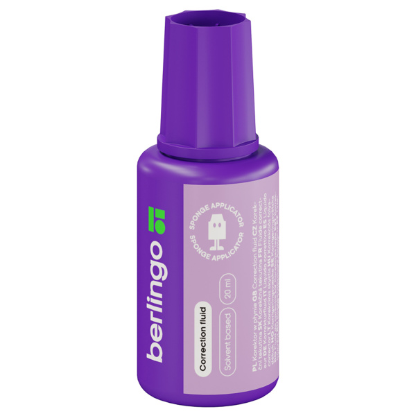 Корректирующая жидкость Berlingo, 20мл, на химической основе, с губчатым аппликатором KR 550 256293 - МСК «Форвард»