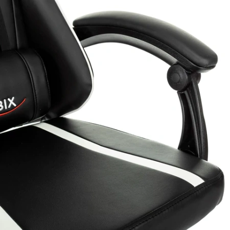 Кресло компьютерное BRABIX "Shooter GM-123", 2 подушки, экокожа, черное/белое, 533191 минпромторг - МСК «Форвард»