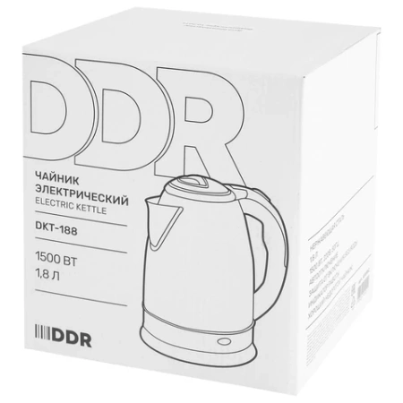 Чайник 1,8 литра, 1500 Вт, закрытый элемент, нержавеющая сталь, DDR (ДДР) DKT-188, 456982 - МСК «Форвард»