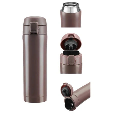 Термокружка 470 мл из нержавеющей стали SUS304, имперский коричневый матовый, LAIMA, 608082 - МСК «Форвард»